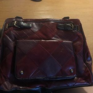 Red Patchwork Isaac Mizrahi satchel/purse